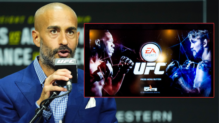 Jon Anik with UFC video game