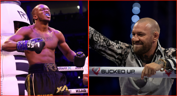 Left photo shows KSI, Right photo shows Conor McGregor