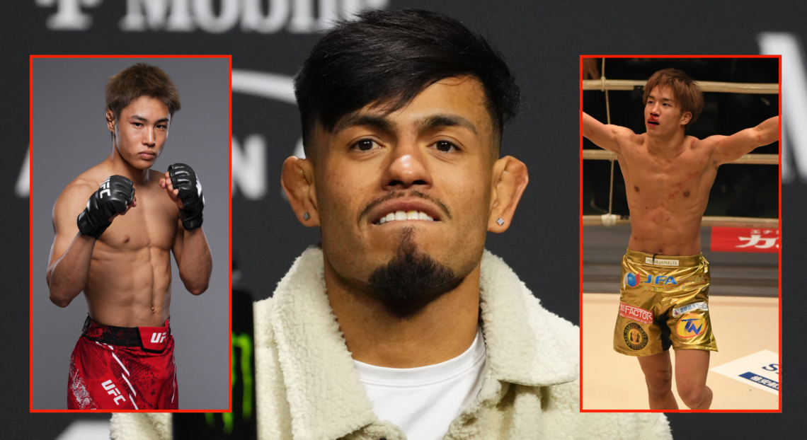 Pop out of Brandon Royval at UFC 296, Tatsuro Taira after his Fight Night win over Perez and Kai Asakura at the 2017 RIZIN Grand Prix