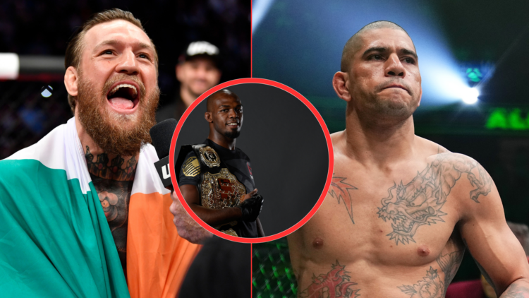 Conor McGregor, Jon Jones and Alex Pereira
