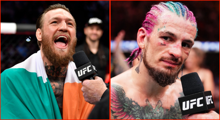 Side by side of Conor McGregor at UFC 246 and Sean O'Malley at UFC 299