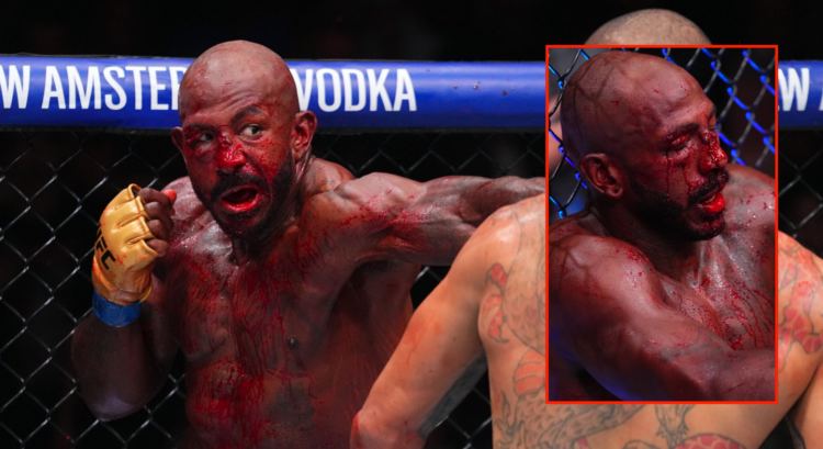 Side by side of Khalil Rountree during his UFC 307 title fight with Alex Pereira