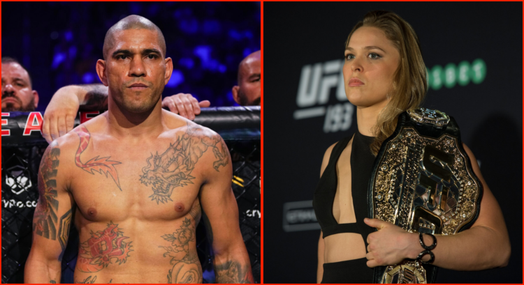 Side by side of Alex Pereira at UFC 300 and Ronda Rousey at UFC 193