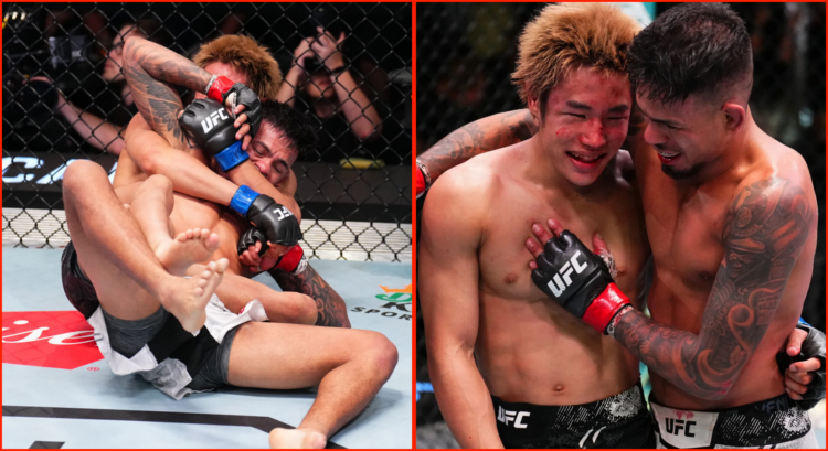 Split image of Brandan Royval and Tatsuro Taira in the main event of UFC Vegas 98