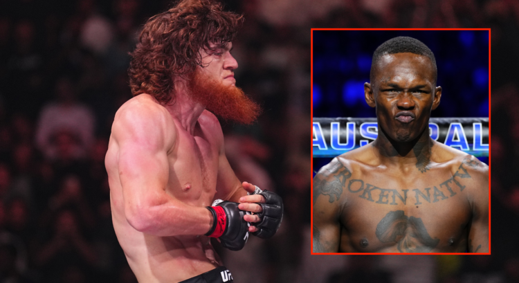 Shara 'Bullet' Magomedov (left) following his win at UFC 308, and Israel Adesanya (right) moments before his UFC 305 fight