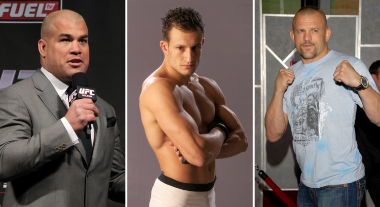 Tito Ortiz (left) during a UFC Q&A, Lee Murray (middle) during a UFC photo session and Chuck Liddell (right) at a movie premiere