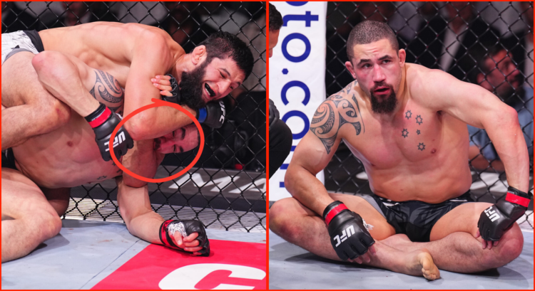 Side by side of Robert Whittaker vs Khamzat Chimaev at UFC 308