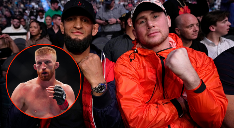 Darren Till and Khamzat Chimaev (main) at UFC 272, and Bo Nickal (left pop out) during his UFC 309 fight against Paul Craig