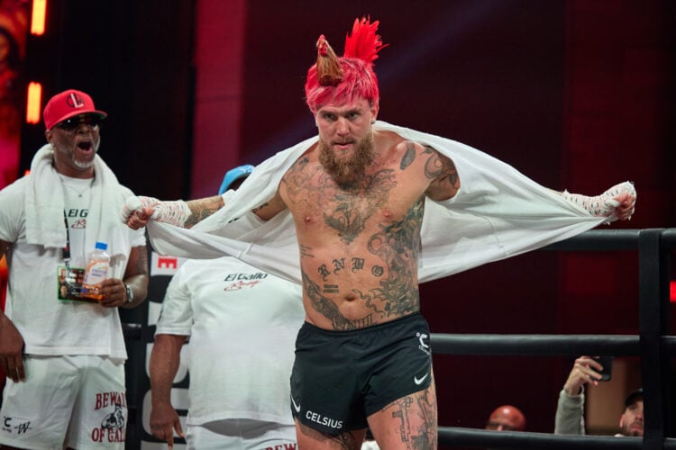 Jake Paul at the open workout for his fight with Mike Tyson