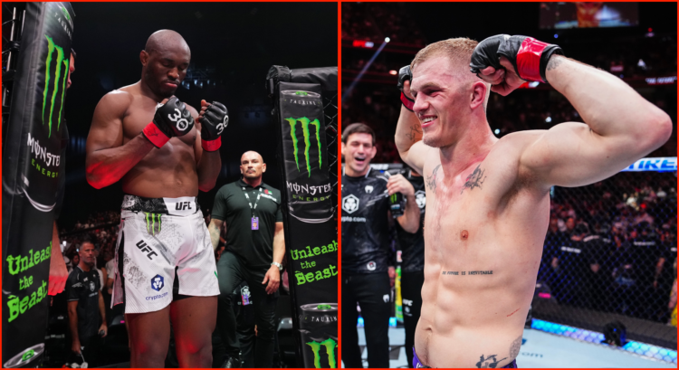 Kamaru Usman (left) prior to his fight at UFC 294, and Ian Machado Garry (right) following his win at UFC 303