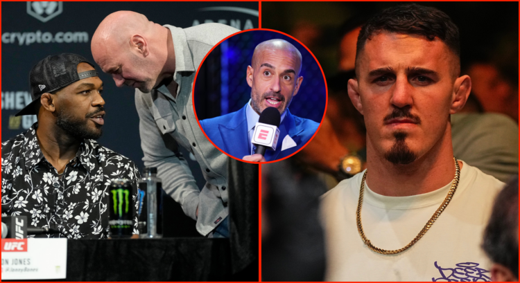 Jon Anik, Jon Jones, Tom Aspinall, Dana White