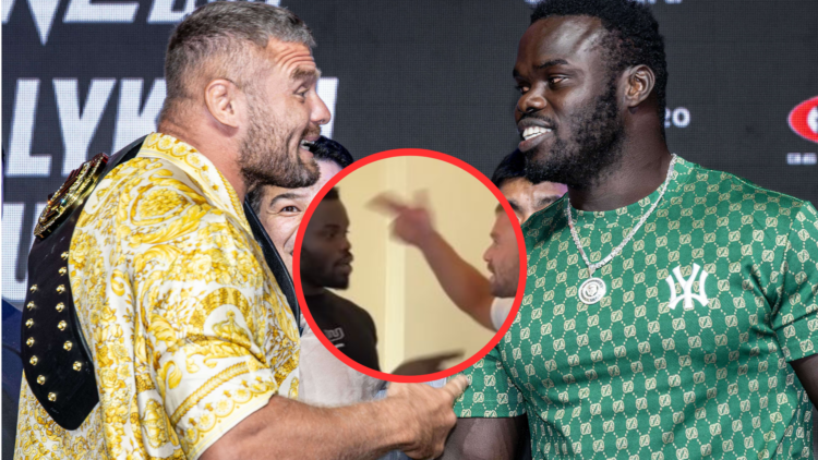 Anatoly Malykhin and Reug Reug at the press conference and brawling