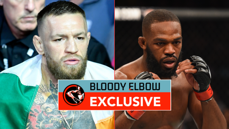 Conor McGregor and Jon Jones with exclusive banner