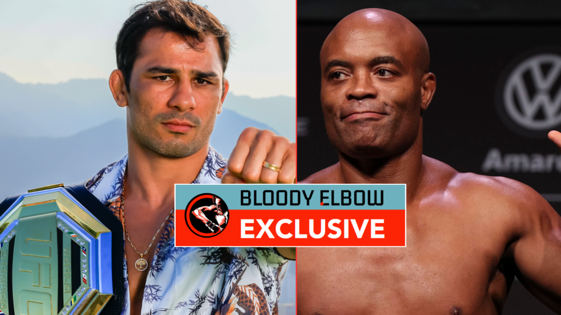 Alexandre Pantoja and Anderson Silva with exclusive banner