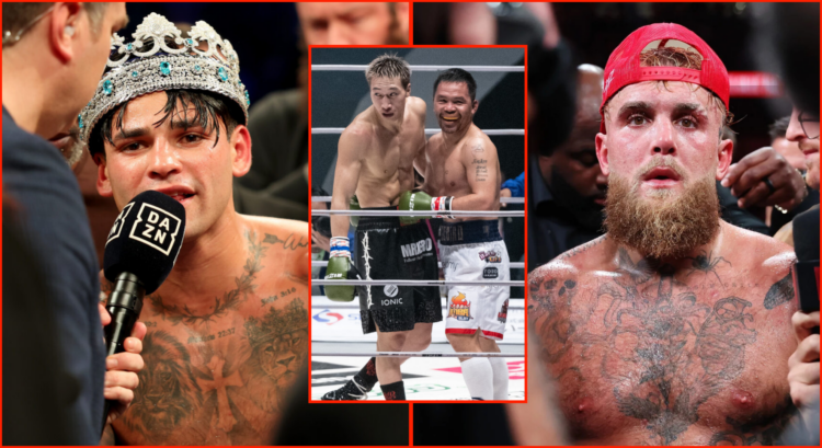Pop out of Ryan Garcia after beating Devin Haney, Jake Paul after beating Mike Tyson, and Rukiya Anpo and Manny Pacquiao in exhibition.