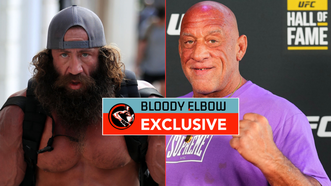 The Liver King and Mark Coleman with exclusive banner