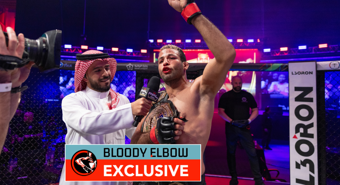 Abdullah Al-Qahtani with his PFL MENA belt