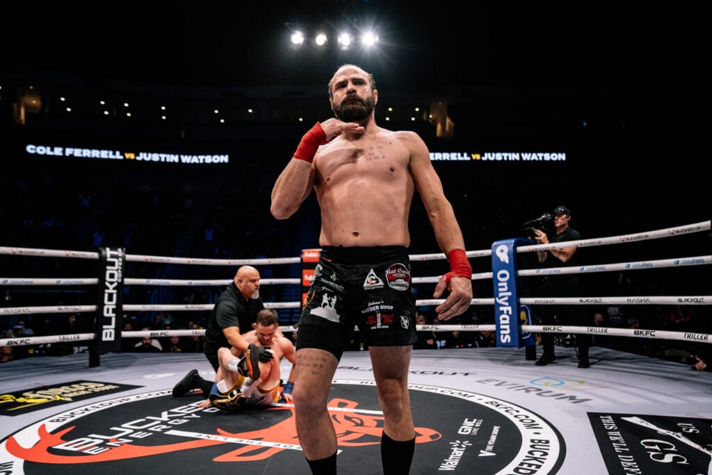 Justin Watson moments after his KO of Cole Ferrell at BKFC 69