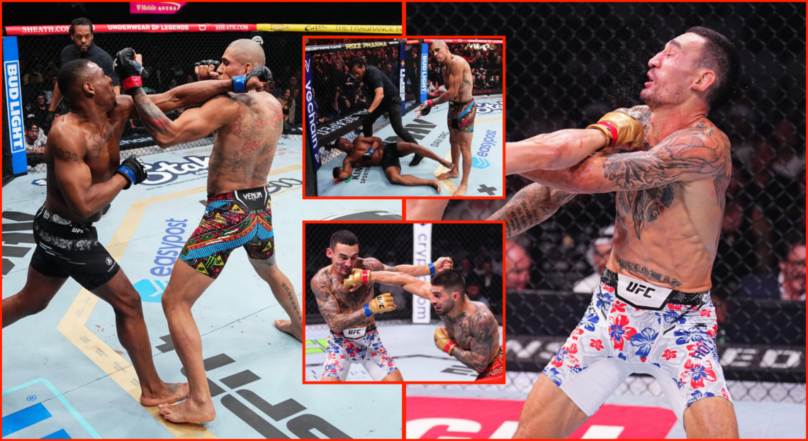 Pop outs of Alex Pereira vs Jamahal Hill at UFC 300, and Max Holloway vs Ilia Topuria at UFC 308