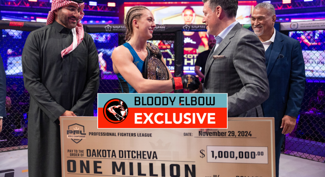 Dakota Ditcheva receives a $1million cheque from Peter Murray