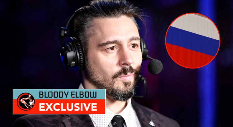 Exclusive banner image of Dan Hardy and Russian flag