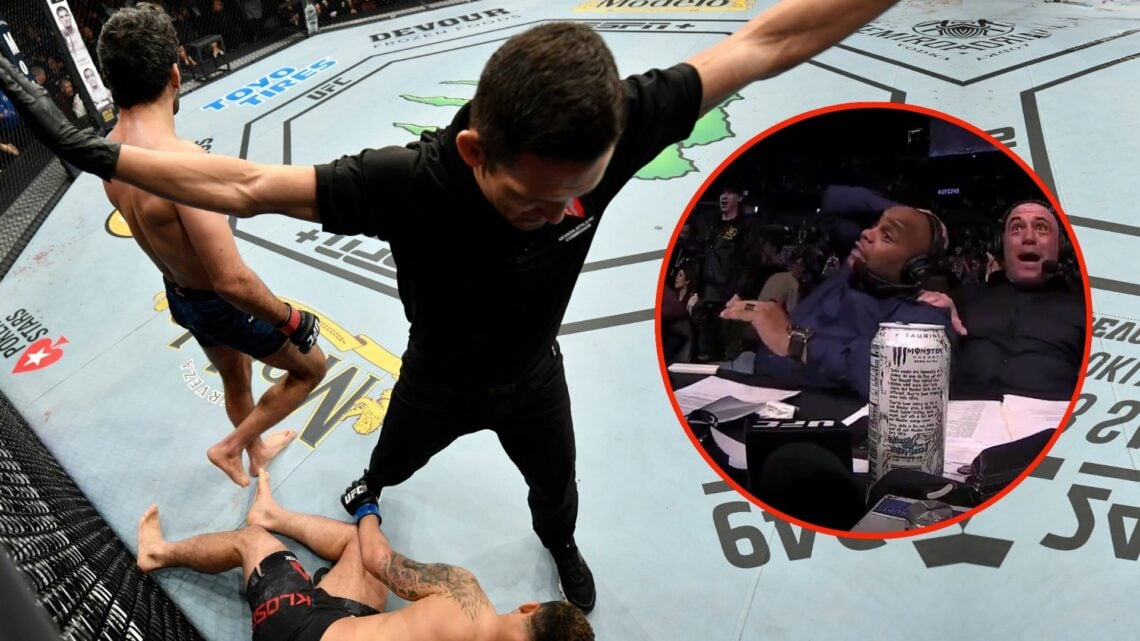 Beneil Dariush celebrates after knocking out Drakkar Klose