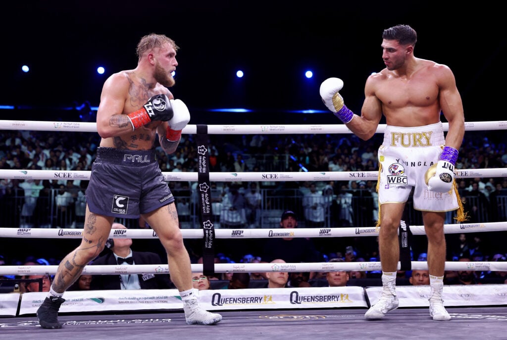 Tommy Fury and Jake Paul during their fight