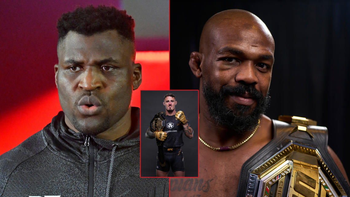 Francis Ngannou, Tom Aspinall and Jon Jones