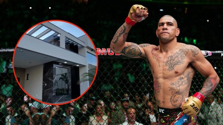 Alex Pereira of Brazil reacts prior to the UFC light heavyweight championship fight
