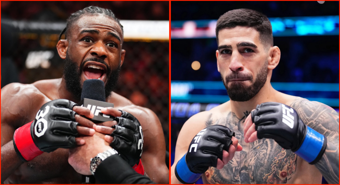 Side by side of Aljamain Sterling at UFC 288 and Ilia Topuria at UFC 298