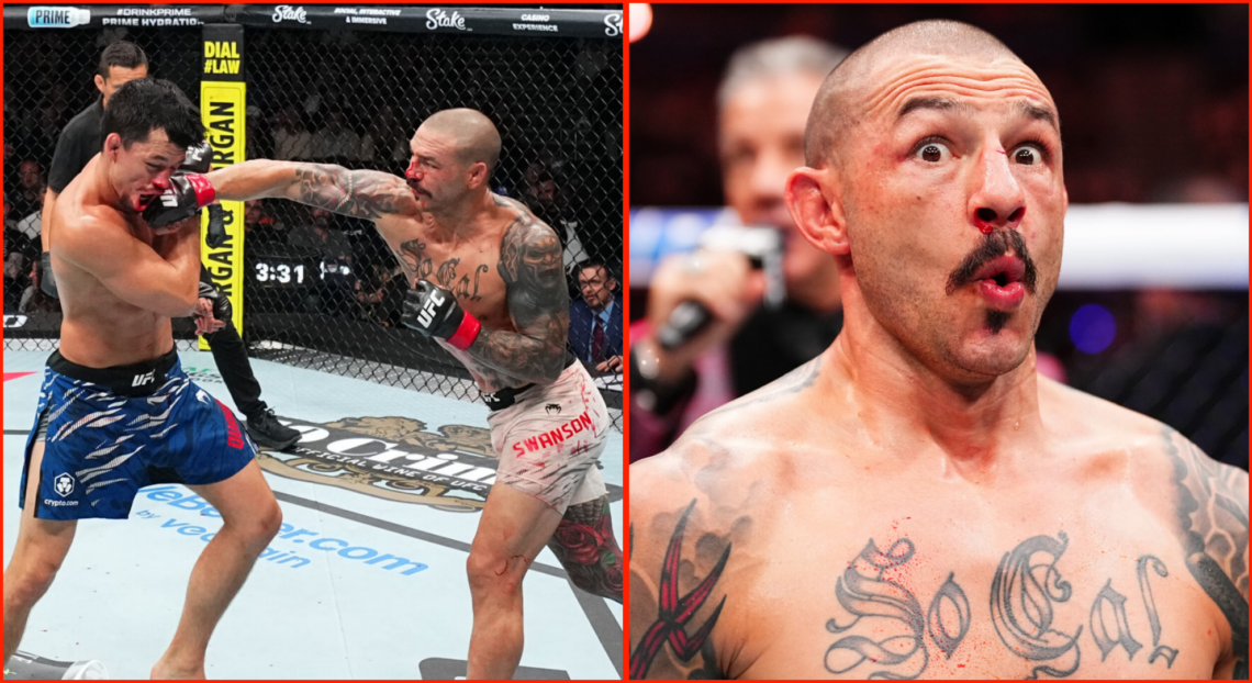 Side by side of Cub Swanson during and after his UFC Tampa fight with Billy Quarantillo