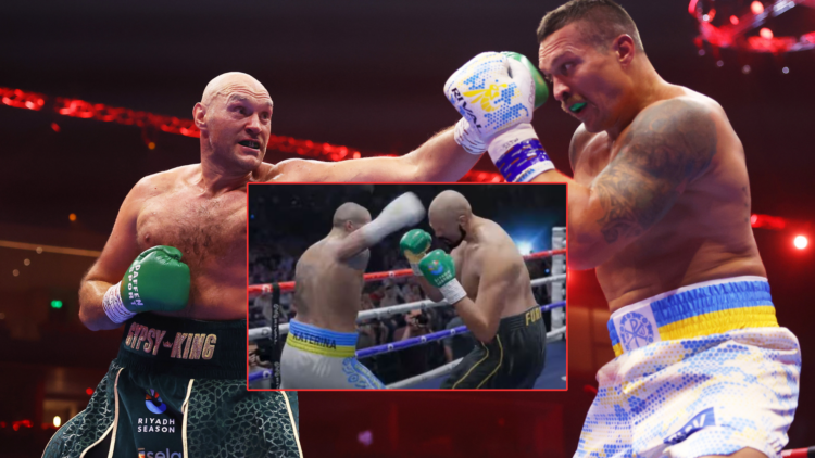 Oleksandr Usyk and Tyson Fury with Undisputed screen grab