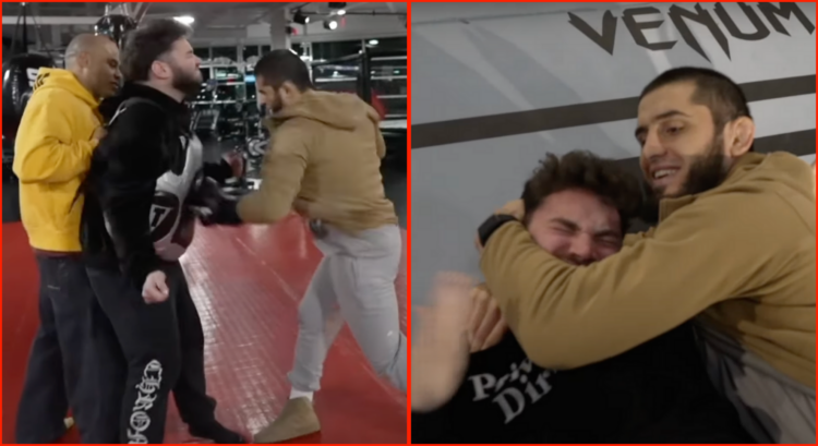 Adin Ross and Islam Makhachev in MMA sparring