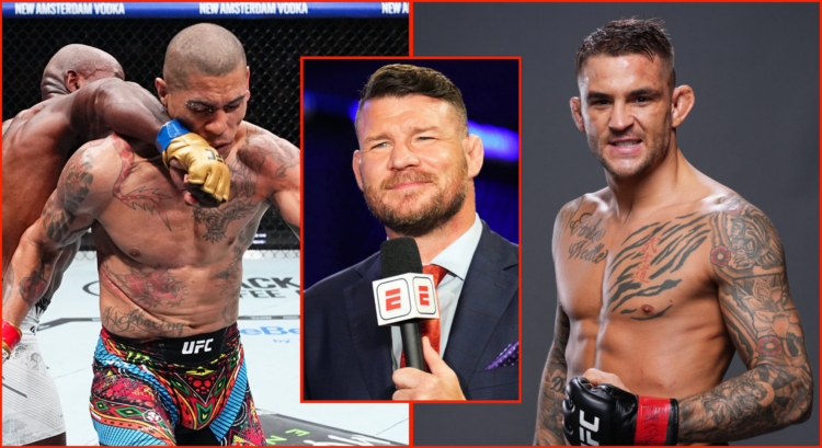 Side by side of Pereira vs Rountree, Michael Bisping and Dustin Poirier