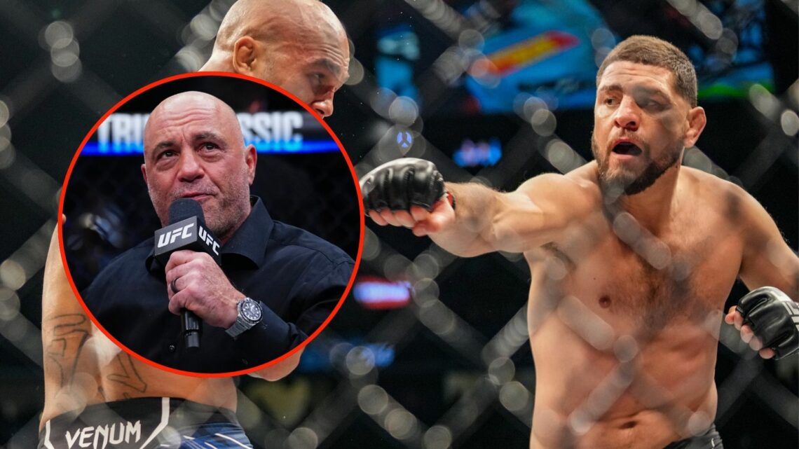 Nick Diaz. Inset, Joe Rogan.