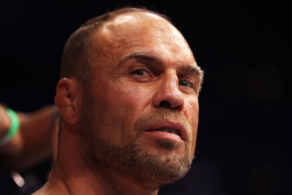 Randy Couture enters the cage for his fight with Lyoto Machida at UFC 129
