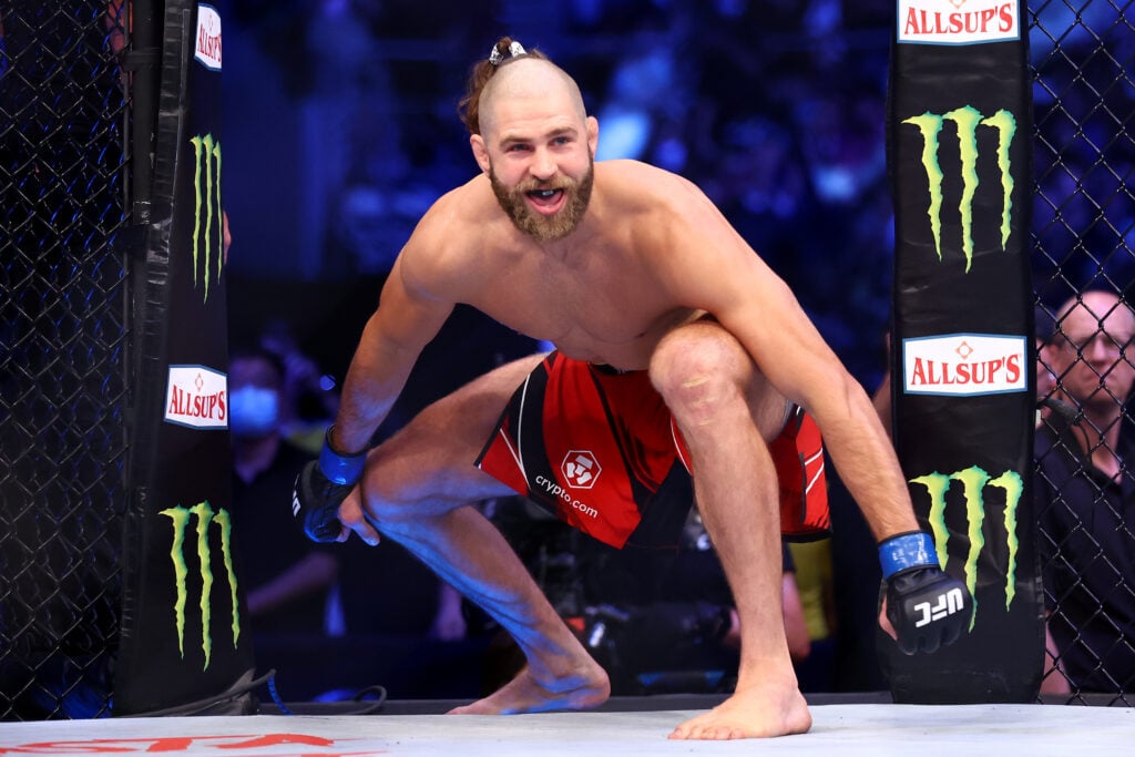 Jiri Prochazka enters the cage to face Glover Teixeira at UFC 275