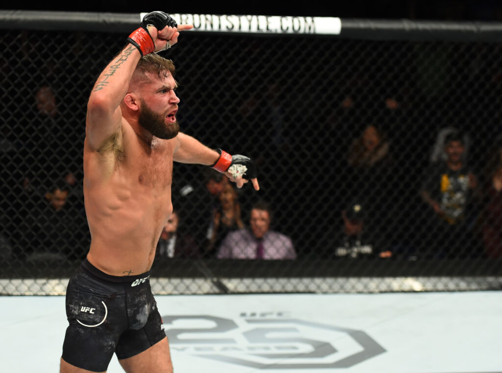 Jeremy Stephens celebrates his win over Doo Ho Choi