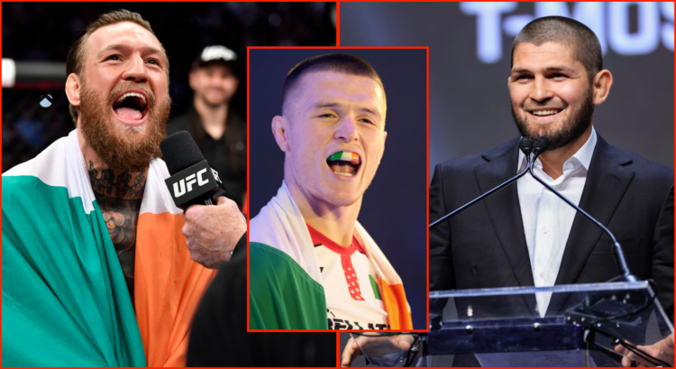 Pop out image of Conor McGregor at UFC 246, Khabib Nurmagomedov at UFC Hall of Fame Class of 2022 Induction Ceremony, Pau Hughes at Ngannou vs Ferr...