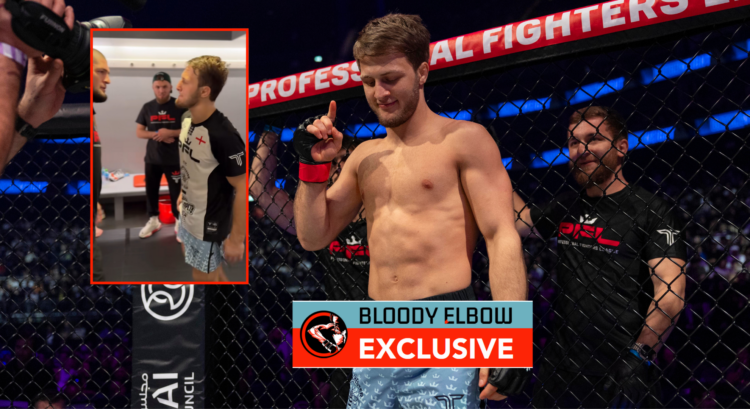 Ibragim Ibragimov with Khabib Nurmagomedov after his fight