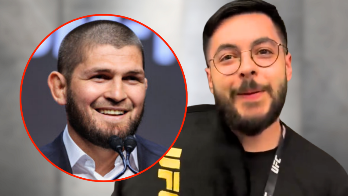 ‘You ready to defend this?’ … Khabib Nurmagomedov catches UFC employee slipping with world title in hilarious clip