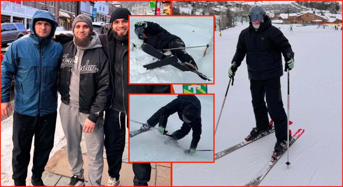 Khabib Nurmagomedov during a ski trip