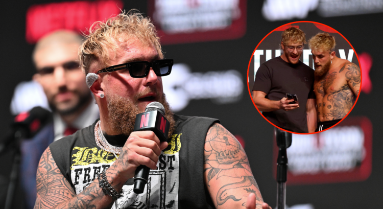 Image of Jake Paul, inset Jake and Logan Paul