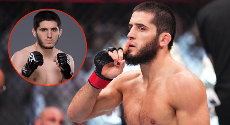 Pop out image of Islam Makhachev at UFC 294 and at UFC 187