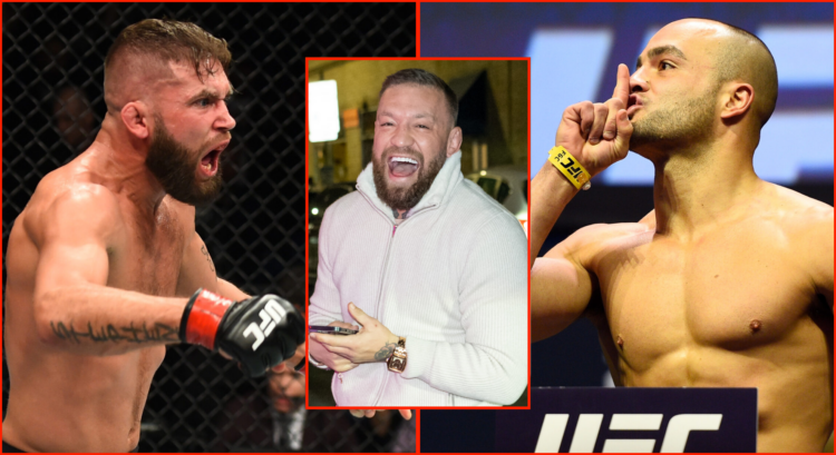 Pop out image of Jeremy Stephens and Eddie Alvarez in the UFC and Conor McGregor at BKFC