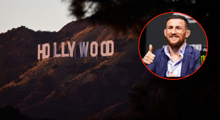 Pop out of the Hollywood sign in California and Merab Dvalishvili at UFC 298