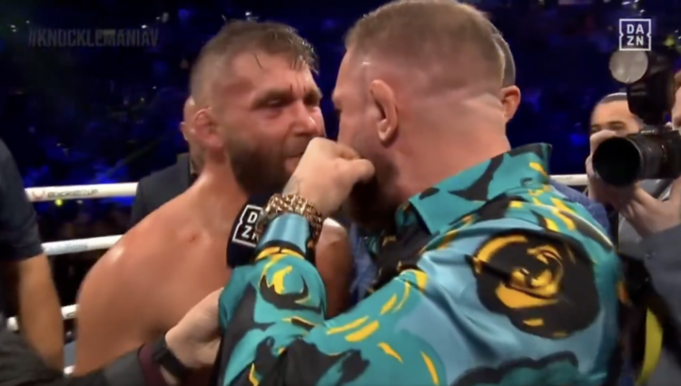 Conor McGregor faces off with Jeremy Stephens after BKFC Knucklemania