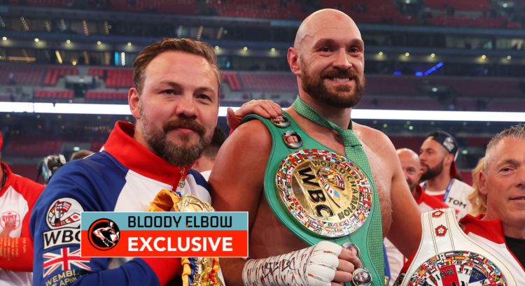 Andy Lee and Tyson Fury with overlay text that reads BLOODY ELBOW EXCLUSIVE