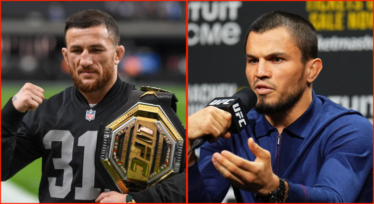 Pop out of Umar Nurmagomedov at UFC 311 and Merab Dvalishvili at Los Angeles Chargers v Las Vegas Raiders