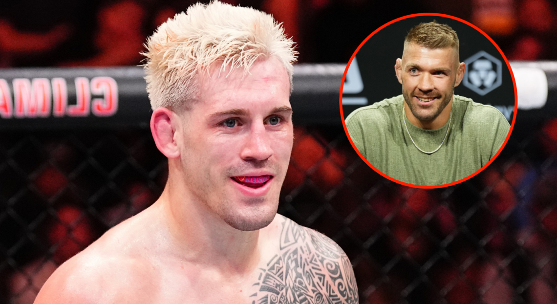 Image of Brendan Allen at UFC Seattle, inset Dricus du Plessis